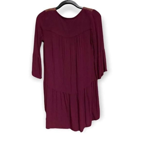 KNOX ROSE Tunic Dress Red Burgundy Embroidered Crochet Lace Extra Small XS - Picture 4 of 6
